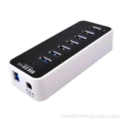 7-port USB3.0 Hub with 5V, 3A Power Supply, Plug-and-play Function